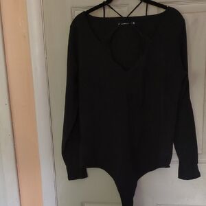 NWOT Abercrombie & Fitch XL Balletcore Double Lined Bodysuit Black